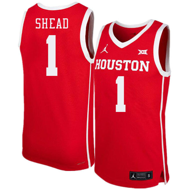 Jamal Shead College Jersey,Houston Cougars #1 Jamal Shead Basketball Jersey Youth-Red